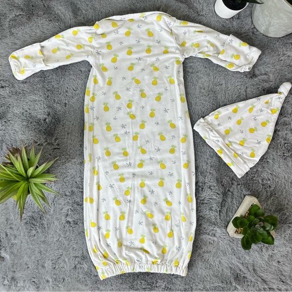 Coco Moon Hawaii Bamboo Pineapple Print Gown and Hat - 0-3M - Picture 3 of 8